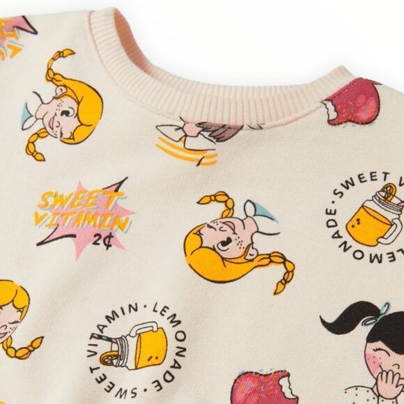 ZARA Kids | Cream | SWEATSHIRT WITH FACES - Picture 3 of 8